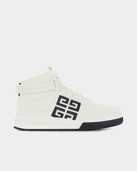 Givenchy G4 Leather White / Black High Top Sneakers - 1
