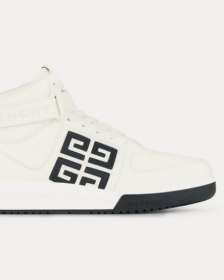 Givenchy G4 Leather White / Black High Top Sneakers - 5