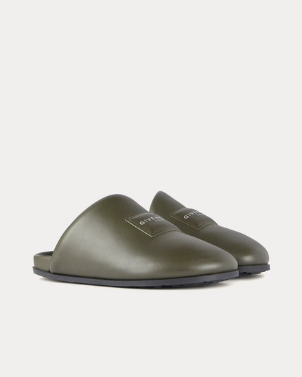 Givenchy Puffy Leather Khaki Mules - 3