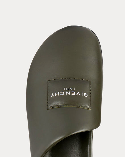 Givenchy Puffy Leather Khaki Mules - 5