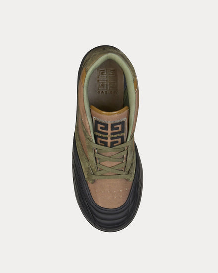 Givenchy Skate Nubuck & Synthetic Fiber Olive Green Mid Top Sneakers - 2
