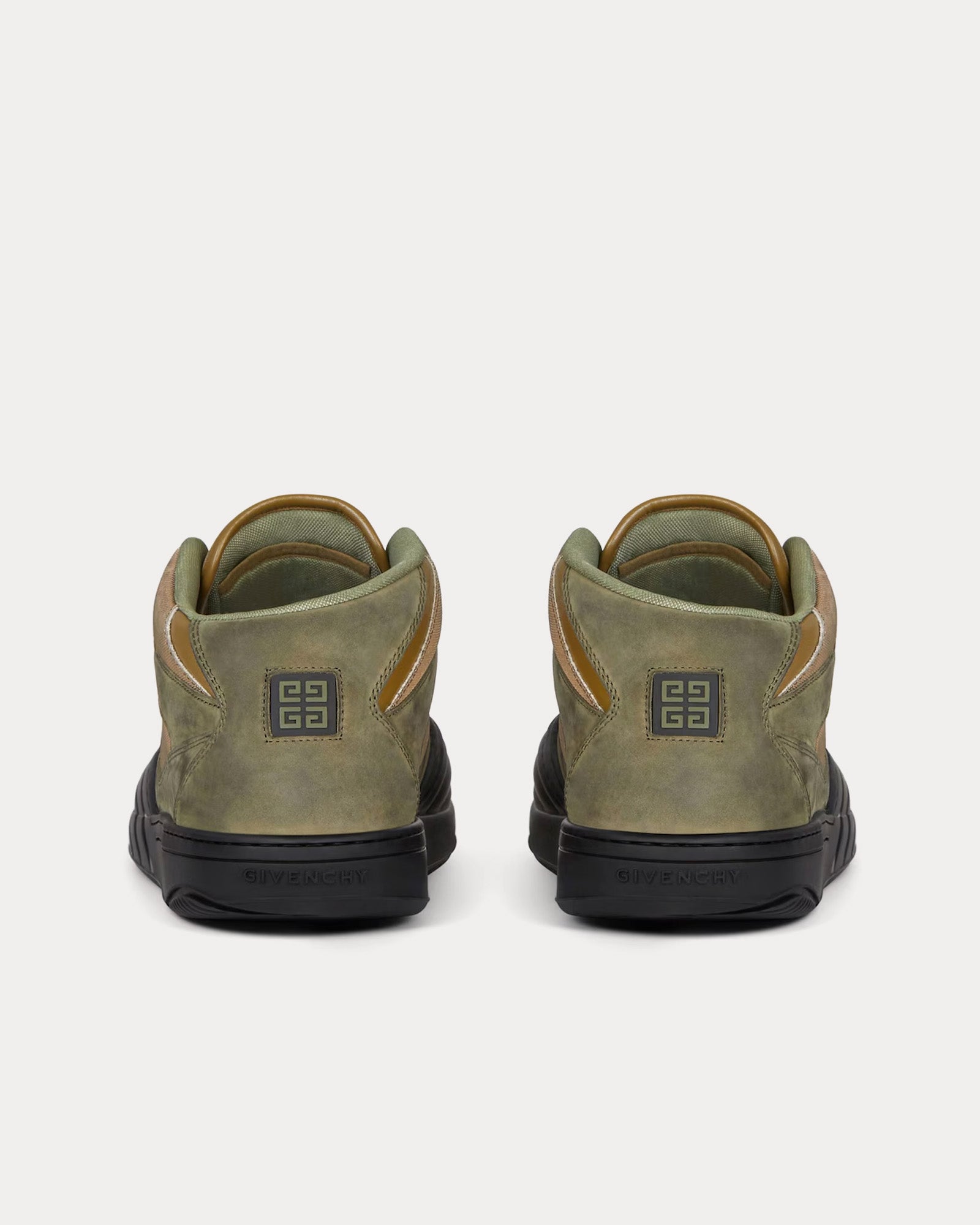 Givenchy - Skate Nubuck & Synthetic Fiber Olive Green Mid Top Sneakers