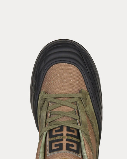 Givenchy Skate Nubuck & Synthetic Fiber Olive Green Mid Top Sneakers - 4