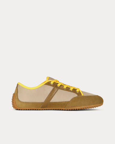 Givenchy Slim Nylon & Suede Khaki / Yellow Low Top Sneakers