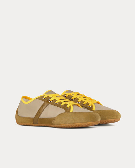 Givenchy Slim Nylon & Suede Khaki / Yellow Low Top Sneakers - 3