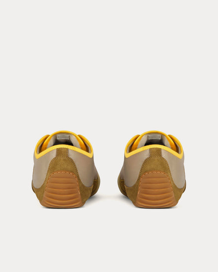Givenchy Slim Nylon & Suede Khaki / Yellow Low Top Sneakers - 4