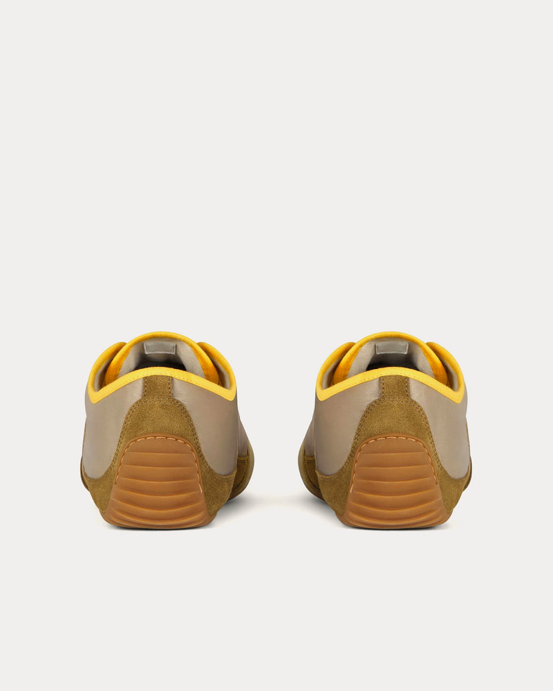 Givenchy Slim Nylon & Suede Khaki / Yellow Low Top Sneakers - 4
