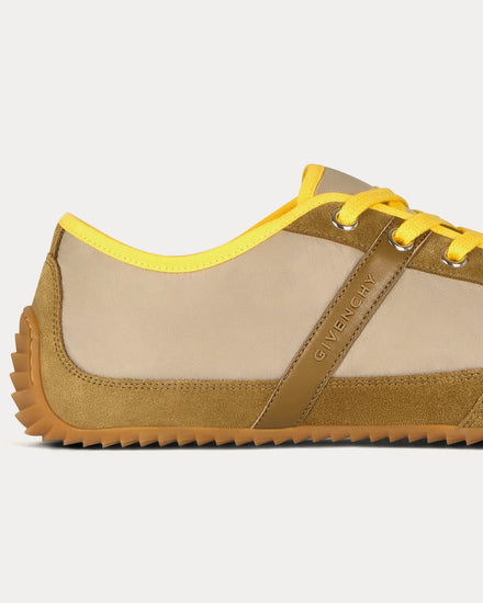 Givenchy Slim Nylon & Suede Khaki / Yellow Low Top Sneakers - 5