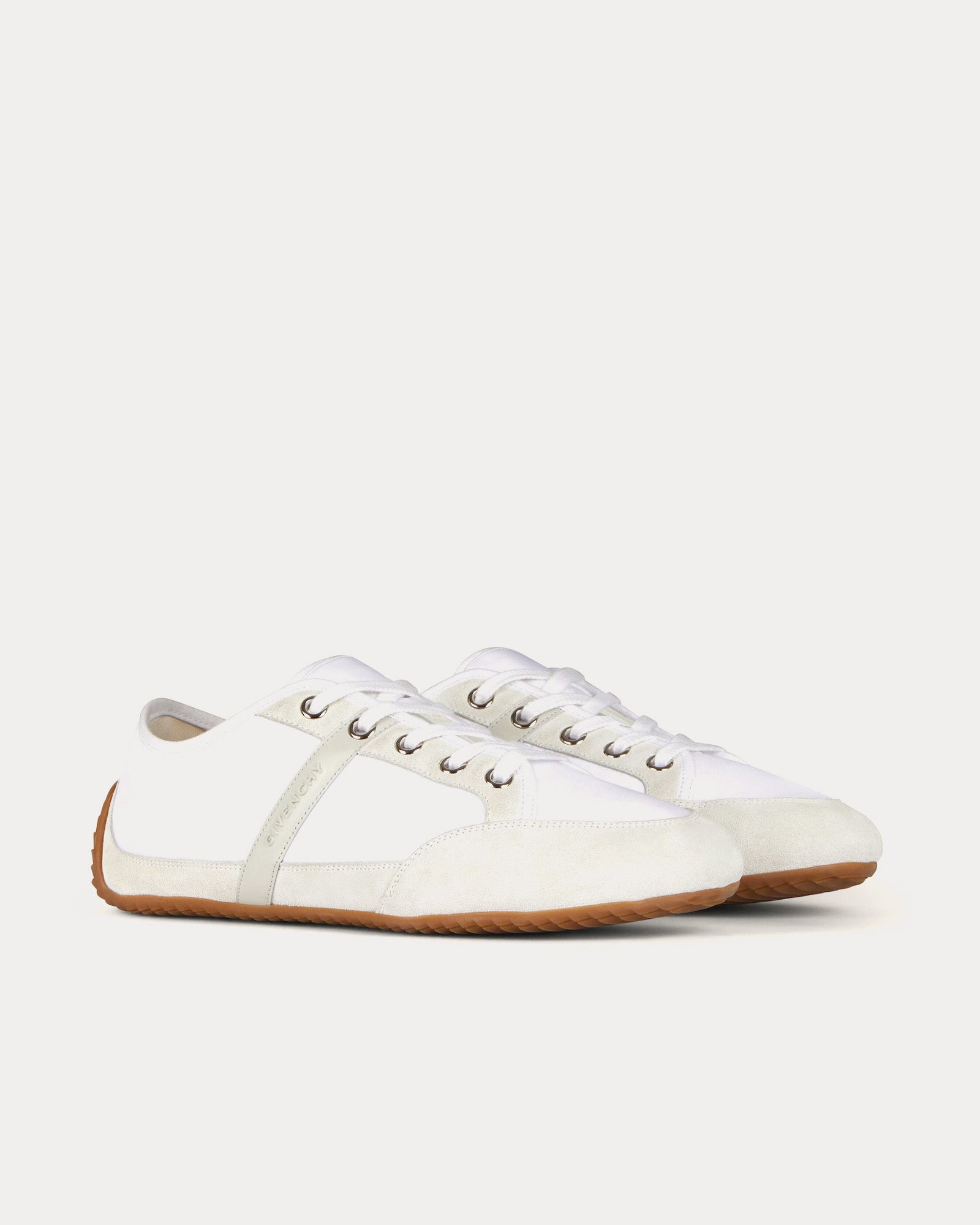 Givenchy Men's Slim Nylon & Suede White Low Top Sneakers & Trainers