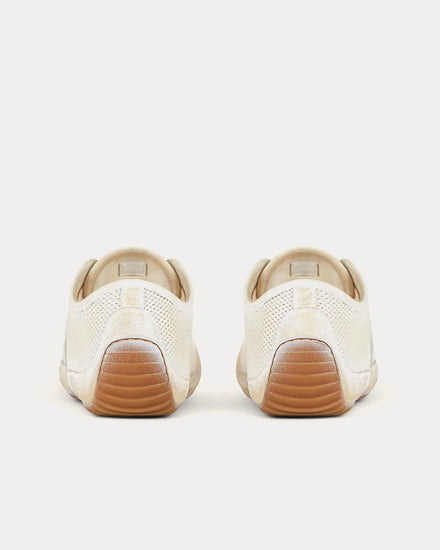 Givenchy Slim Mesh & Suede Painted Beige / White Low Top Sneakers - 4