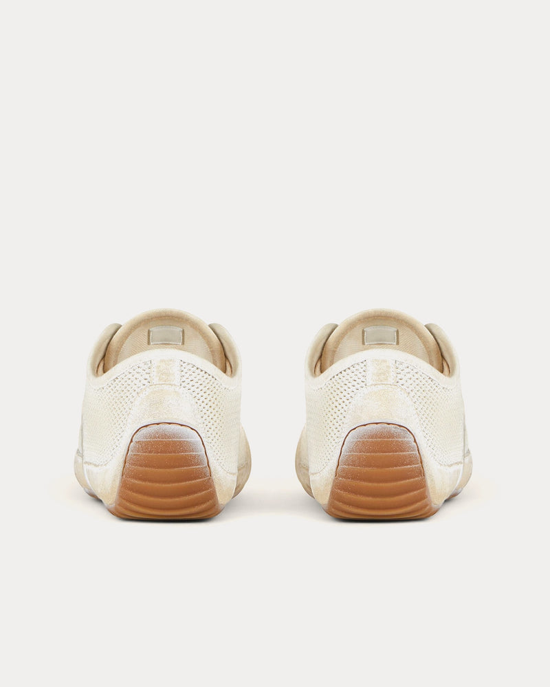 Givenchy Slim Mesh & Suede Painted Beige / White Low Top Sneakers - 4