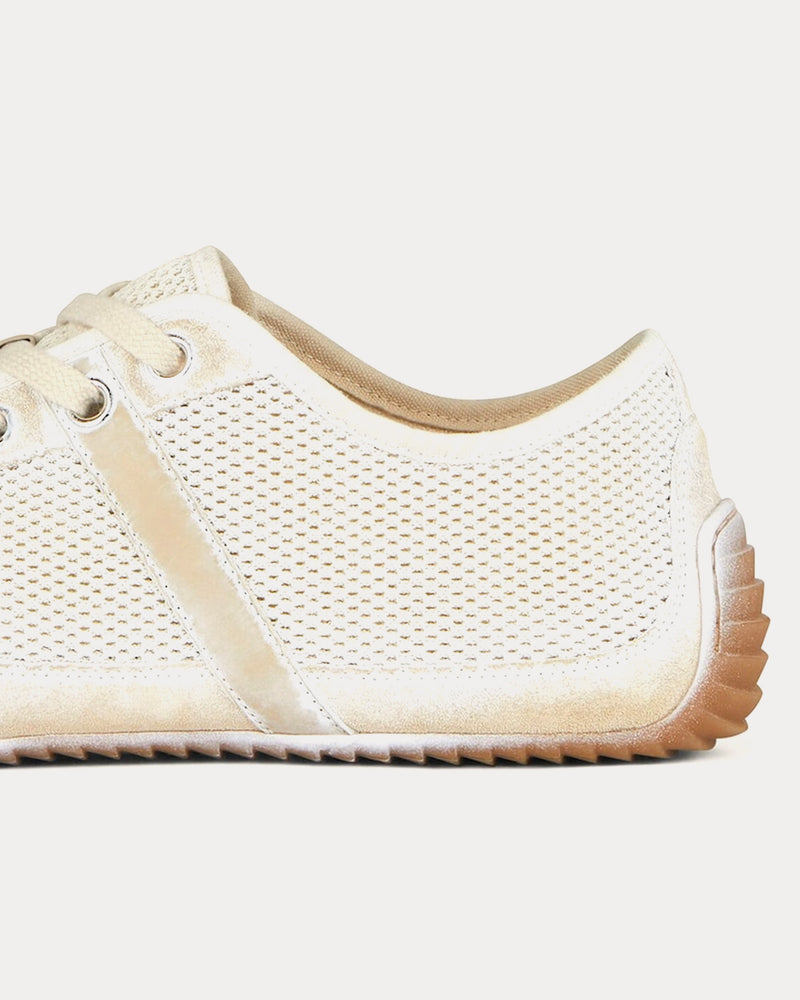 Givenchy Slim Mesh & Suede Painted Beige / White Low Top Sneakers - 5