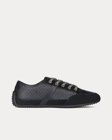 Givenchy Slim Perforated Leather & Suede Black Low Top Sneakers - 1