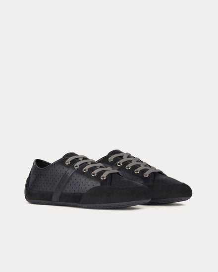 Givenchy Slim Perforated Leather & Suede Black Low Top Sneakers - 3