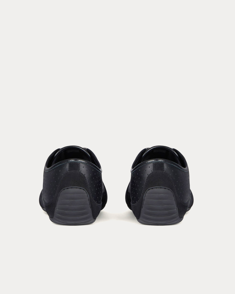 Givenchy Slim Perforated Leather & Suede Black Low Top Sneakers - 4