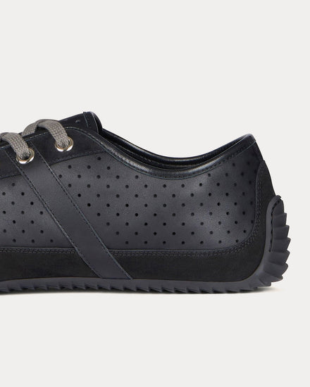 Givenchy Slim Perforated Leather & Suede Black Low Top Sneakers - 5