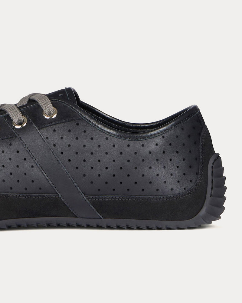 Givenchy Slim Perforated Leather & Suede Black Low Top Sneakers - 5