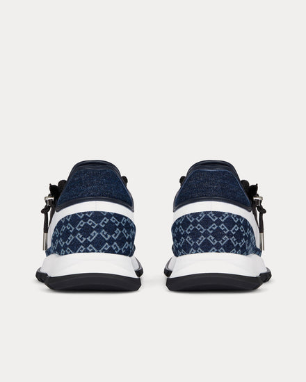 Givenchy Spectre Leather & Monogram 72 Denim Dark Blue Low Top Sneakers - 3
