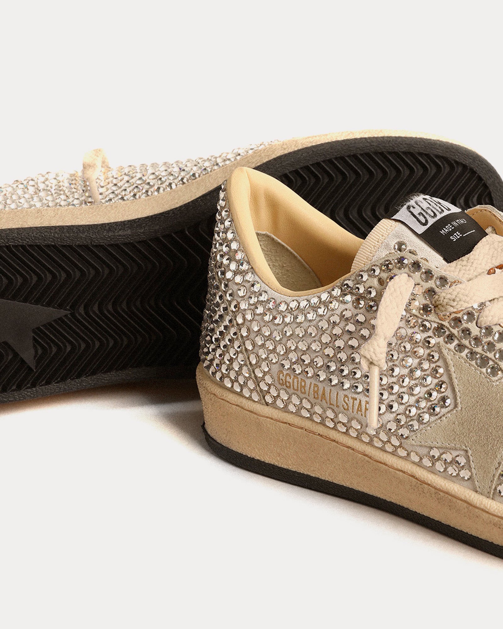 Golden Goose - Ball Star LTD with Swarvoski Crystal & Suede Star Grey Low Top Sneakers