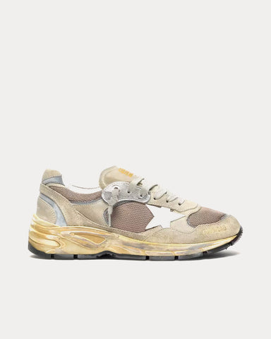 Golden Goose Dad-Star Suede & Leather Dove Grey / White Low Top Sneakers