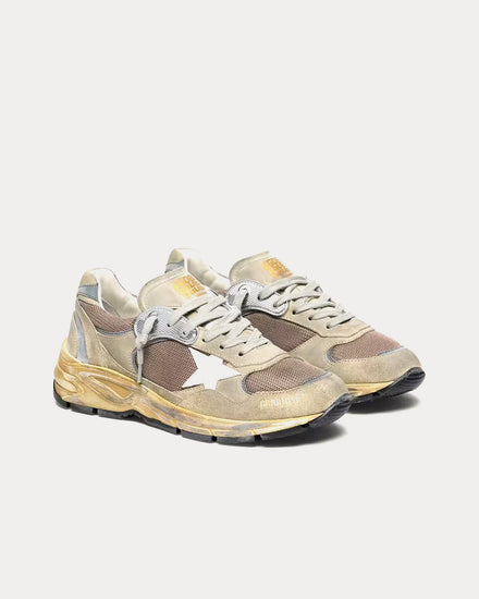 Golden Goose Dad-Star Suede & Leather Dove Grey / White Low Top Sneakers - 3