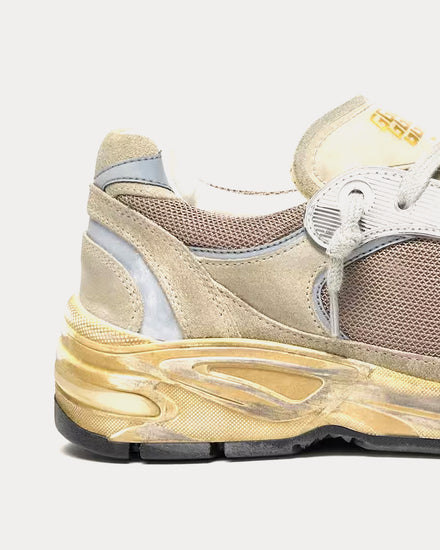 Golden Goose Dad-Star Suede & Leather Dove Grey / White Low Top Sneakers - 5