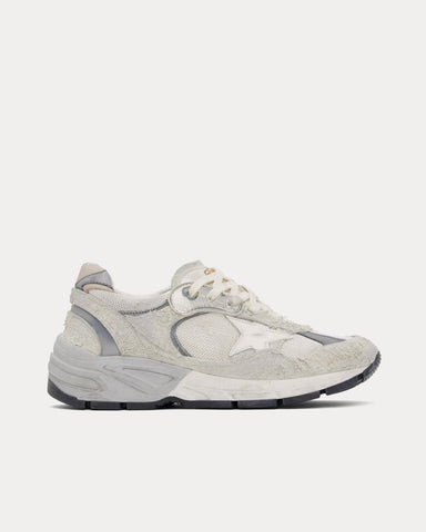 Golden Goose Dad-Star Running Mesh & Suede Off White / Silver Low Top Sneakers