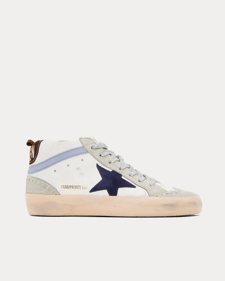 Golden Goose Mid Star White / Dark Blue / Ice Mid Top Sneakers - 1