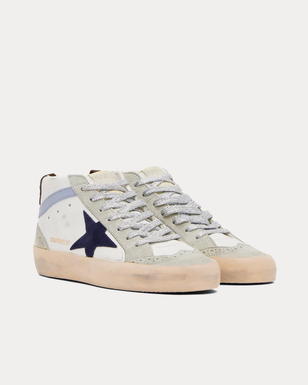 Golden Goose - Mid Star White / Dark Blue / Ice Mid Top Sneakers