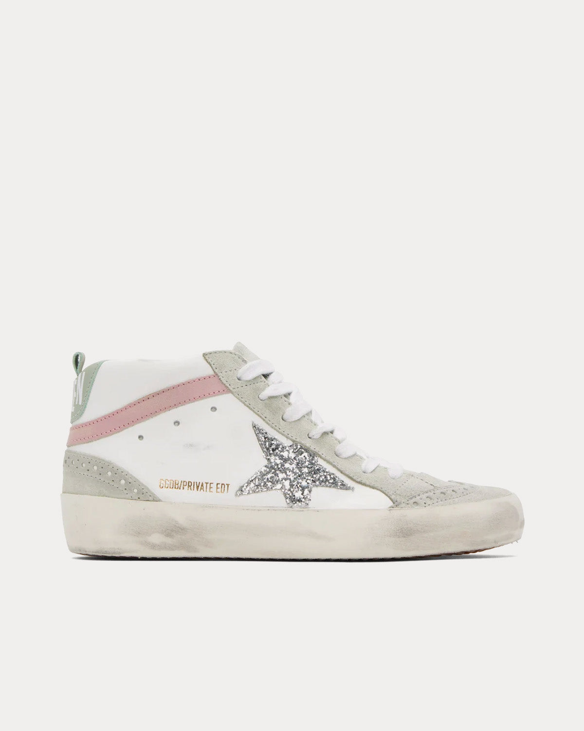 Golden Goose - Mid Star White / Silver / Ice / Pink Mid Top Sneakers