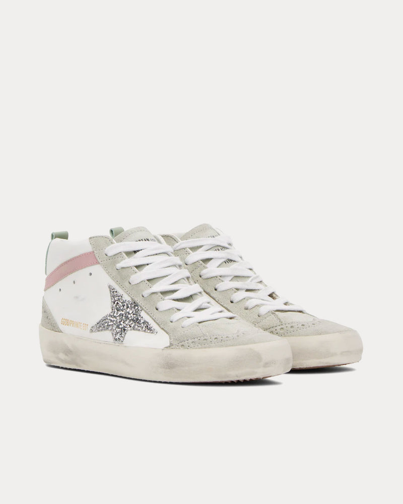 Golden Goose Mid Star White / Silver / Ice / Pink Mid Top Sneakers - 2