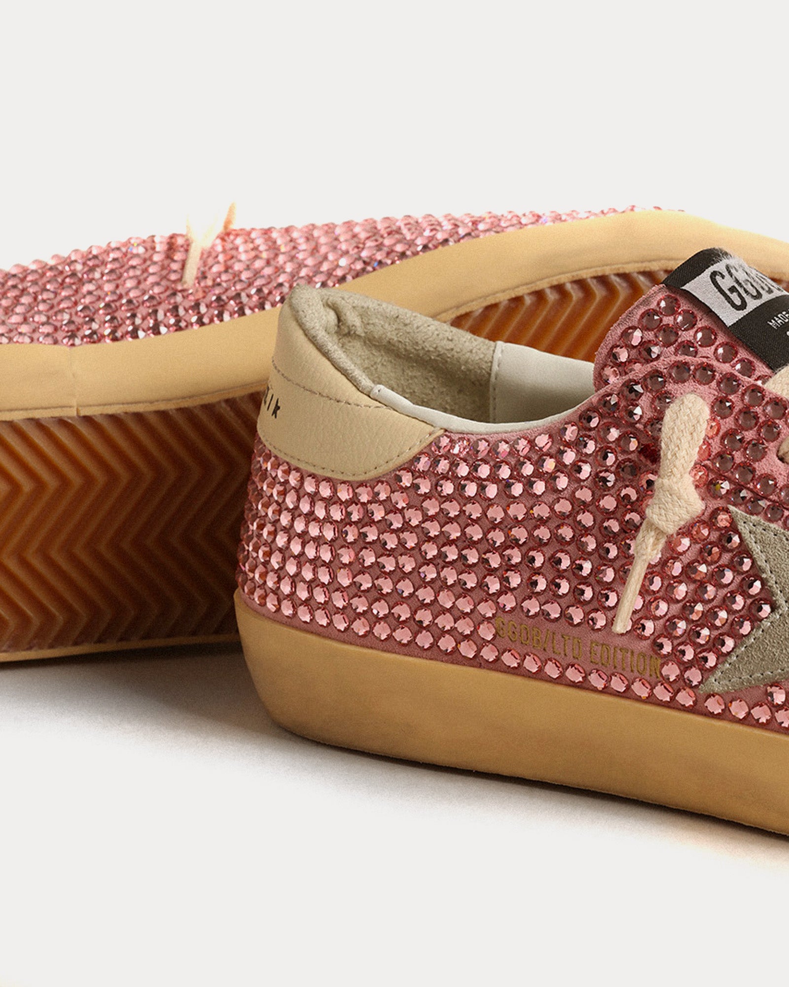 Golden Goose - Super-Star LTD with Swarovski Crystals & Suede Star Pink Low Top Sneakers