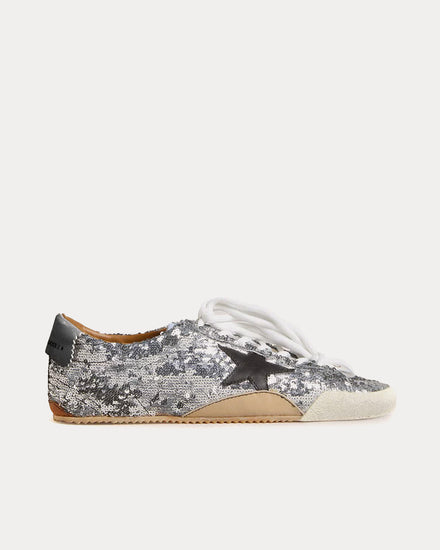 Golden Goose True-Star Silver Sequins Low Top Sneakers - 1