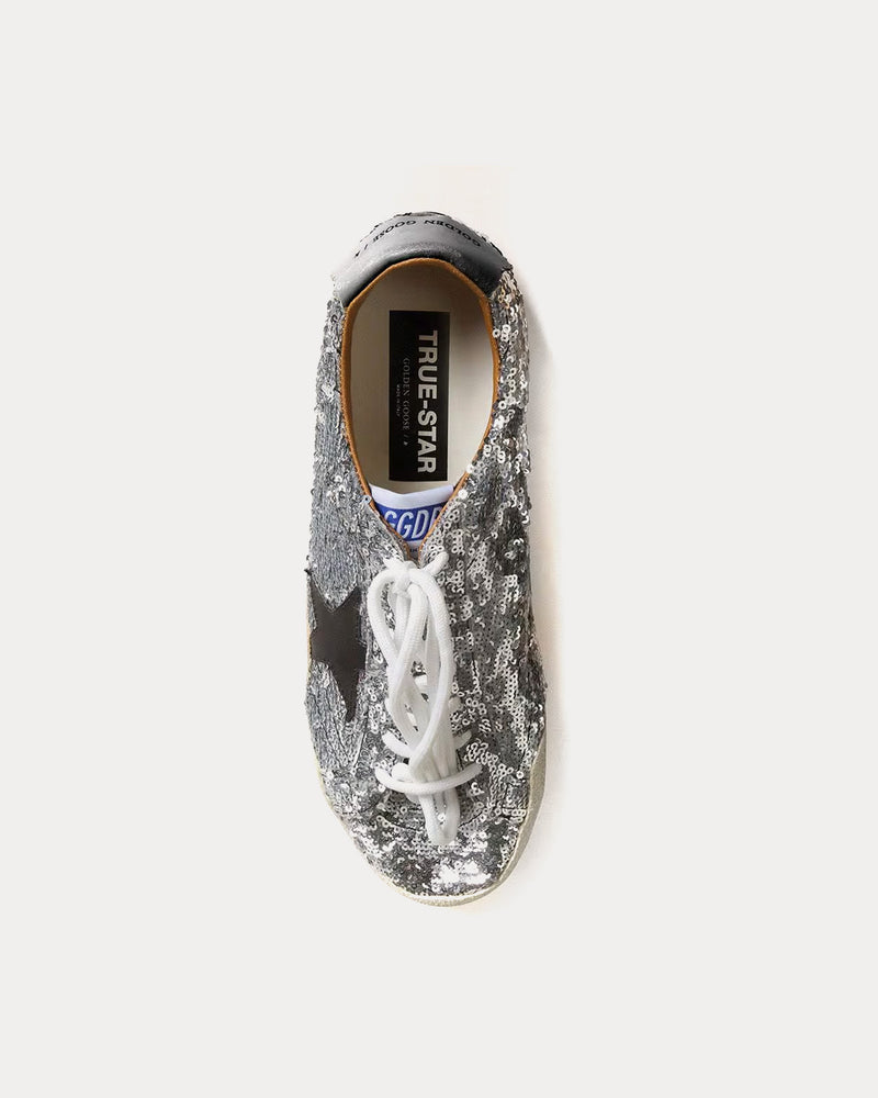Golden Goose True-Star Silver Sequins Low Top Sneakers - 2