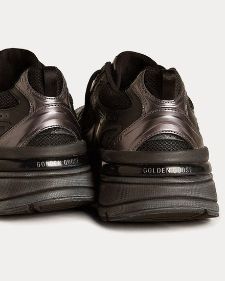 Golden Goose Lightstar Leather & Mesh Black Low Top Sneakers - 2