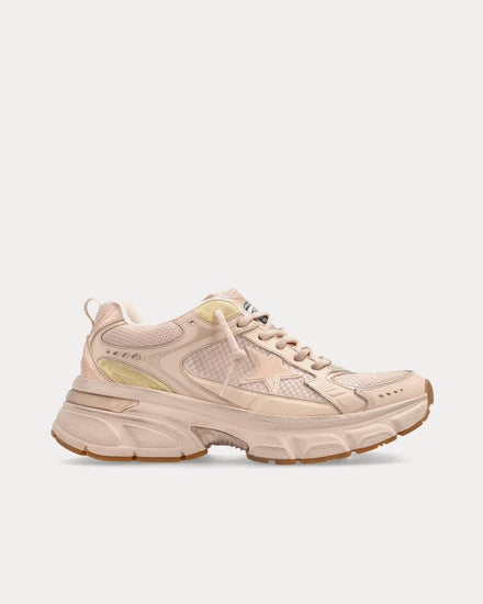 Golden Goose Lightstar Leather & Mesh Pink Low Top Sneakers - 1