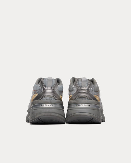 Golden Goose Lightstar Leather & Mesh Silver Low Top Sneakers - 3