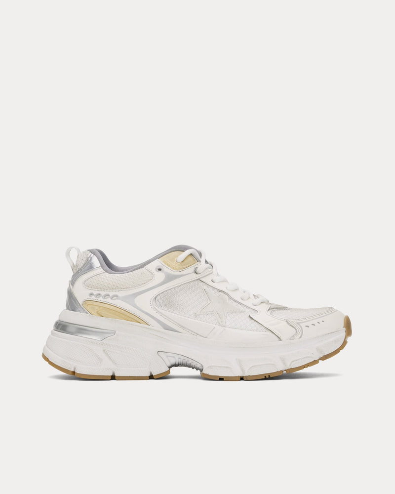 Golden Goose Lightstar Leather & Mesh White Low Top Sneakers - 1