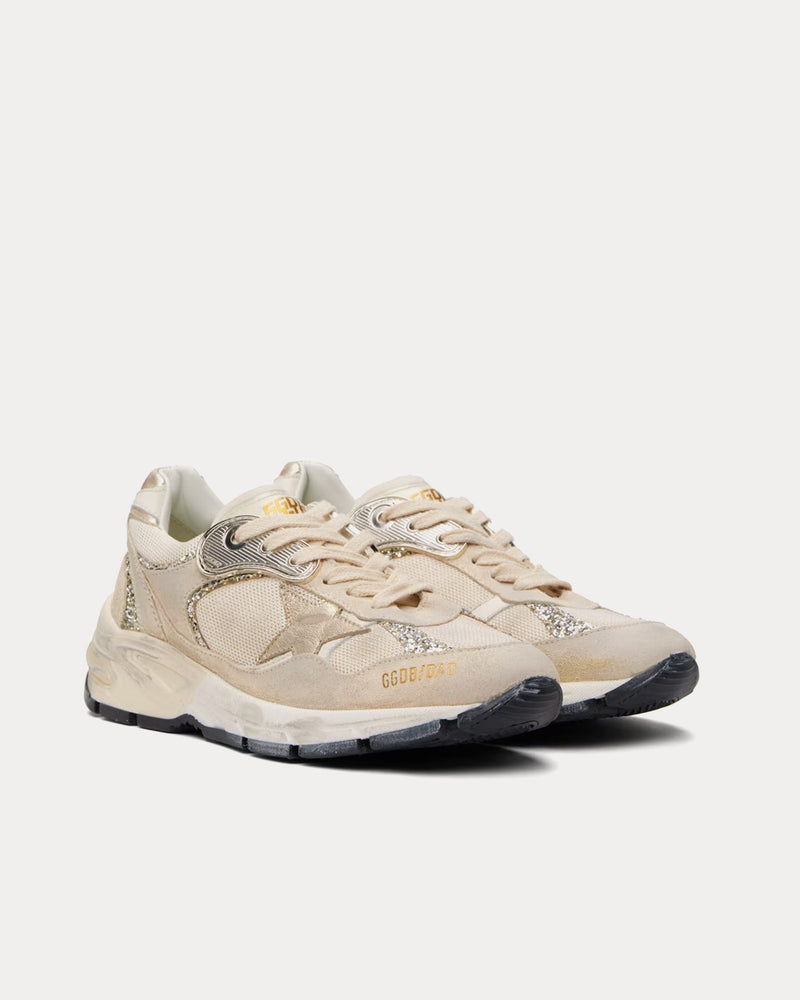 ★Golden ★Women's Dad-Star White Mesh & Suede★ Women's Dad-Star in white mesh and suede