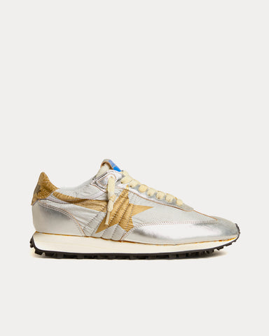Golden Goose Marathon Ripstop Nylon & Star Silver / Gold Low Top Sneakers