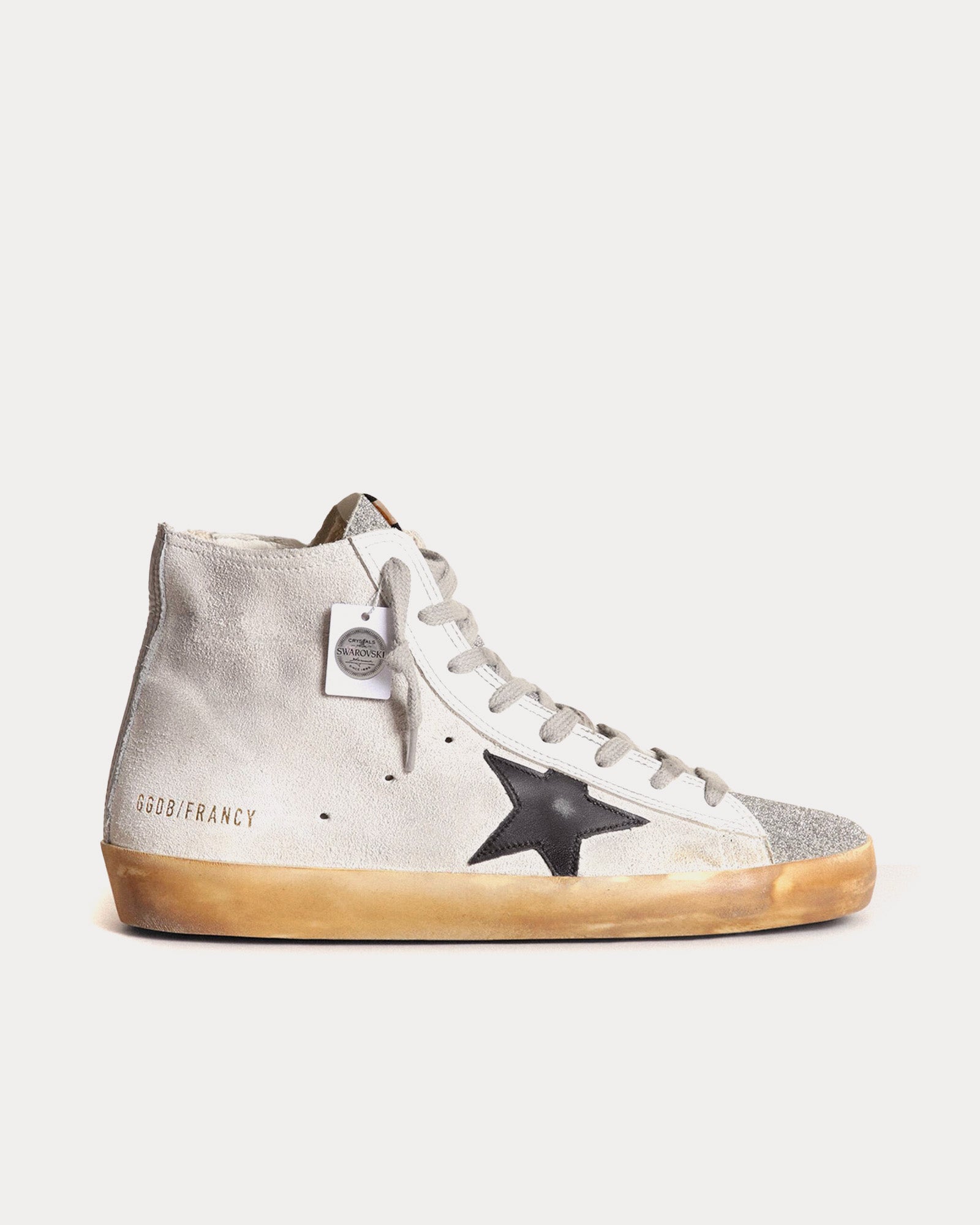 Golden Goose - Francy Suede & Leather Star White / Black High Top Sneakers
