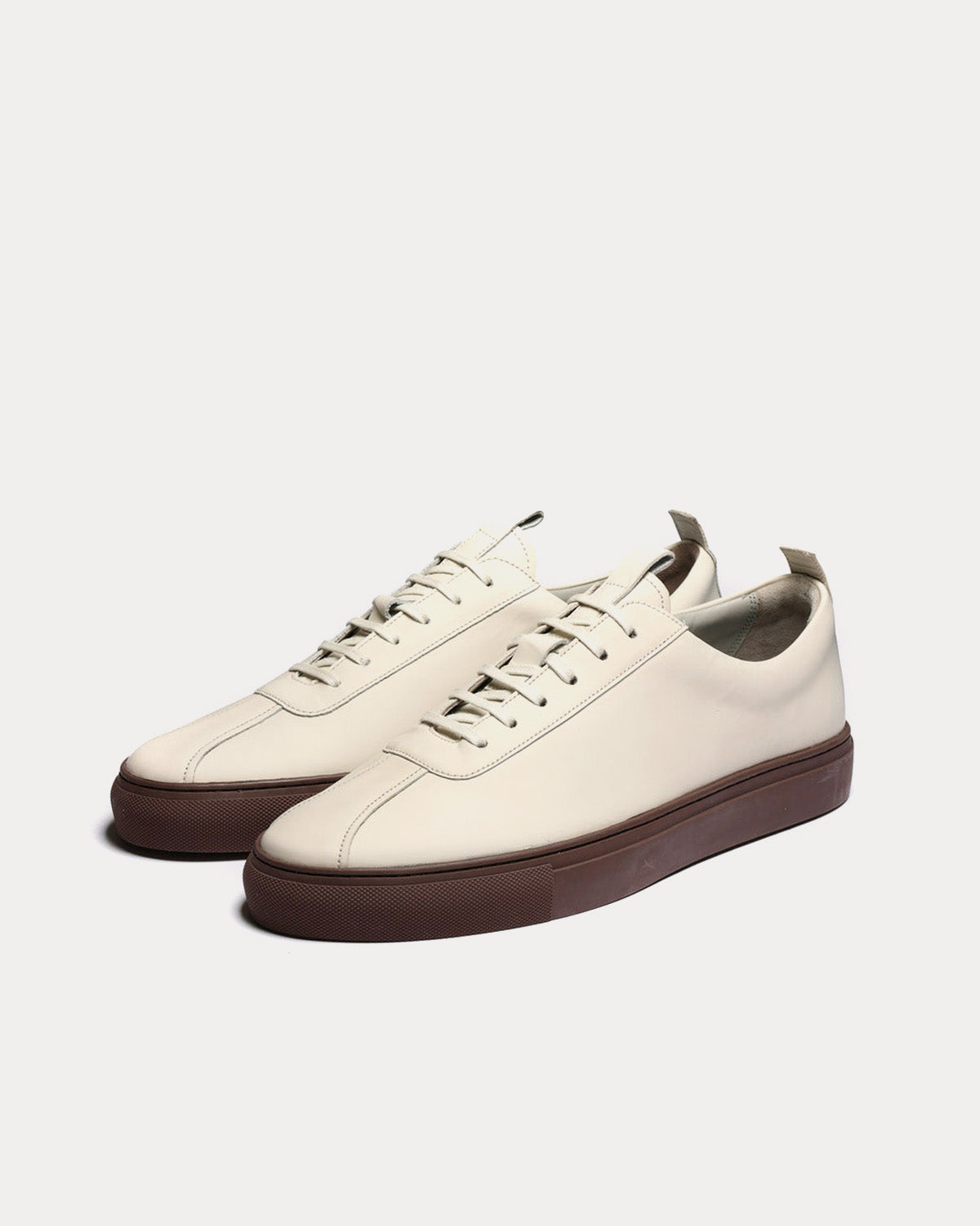 Grenson - Sneaker 1 Rubberised Leather Off-White Low Top Sneakers