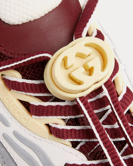 Gucci 2.0 Mesh & Leather Gucci Rosso Ancora Red / Ivory Low Top Sneakers - 5