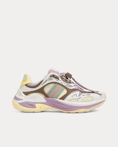 Gucci 2.0 Mesh & Leather Gucci Ivory / Purple Low Top Sneakers