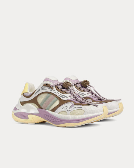 Gucci 2.0 Mesh & Leather Gucci Ivory / Purple Low Top Sneakers - 3