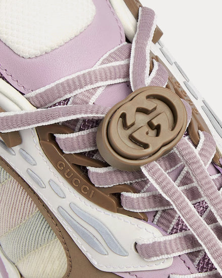 Gucci 2.0 Mesh & Leather Gucci Ivory / Purple Low Top Sneakers - 5