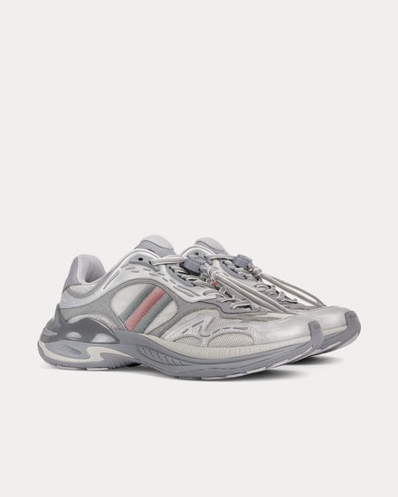 Gucci 2.0 Mesh & Leather Silver Low Top Sneakers - 3