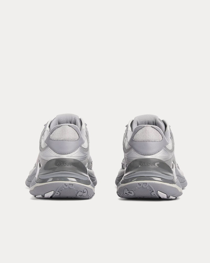 Gucci 2.0 Mesh & Leather Silver Low Top Sneakers - 4