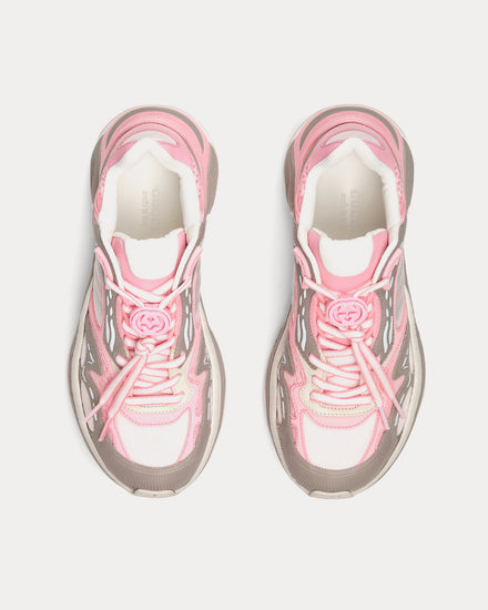 Gucci 2.0 Mesh & Leather Pink / Grey Low Top Sneakers - 2