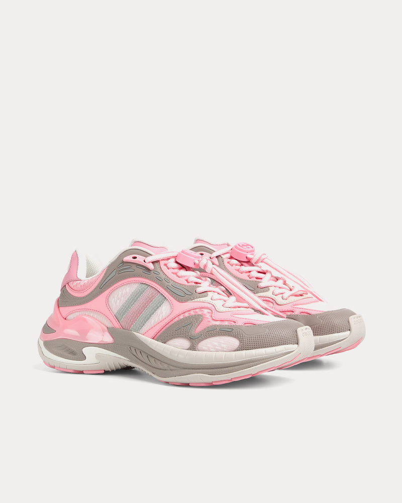 Gucci 2.0 Mesh & Leather Pink / Grey Low Top Sneakers - 3